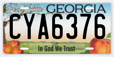 GA license plate CYA6376