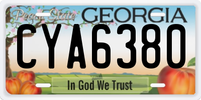 GA license plate CYA6380