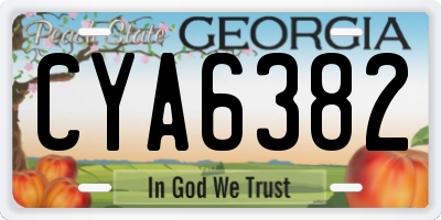 GA license plate CYA6382