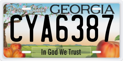 GA license plate CYA6387