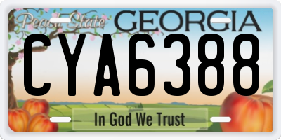 GA license plate CYA6388
