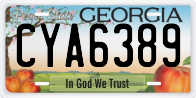 GA license plate CYA6389