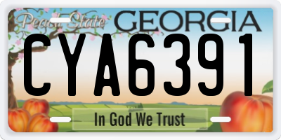 GA license plate CYA6391