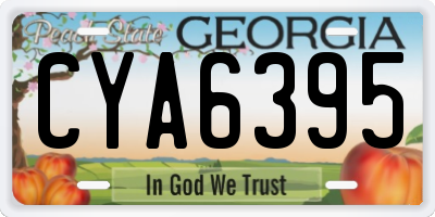 GA license plate CYA6395