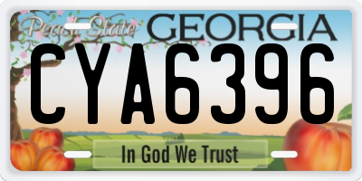 GA license plate CYA6396