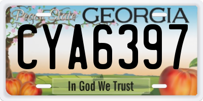 GA license plate CYA6397