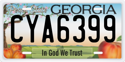 GA license plate CYA6399