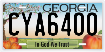 GA license plate CYA6400