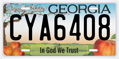 GA license plate CYA6408
