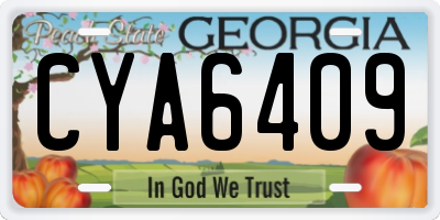 GA license plate CYA6409