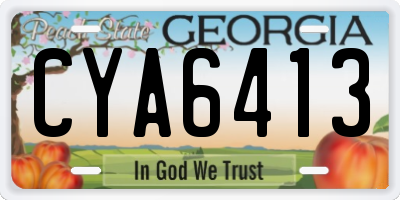 GA license plate CYA6413
