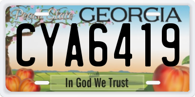 GA license plate CYA6419