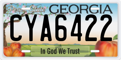 GA license plate CYA6422