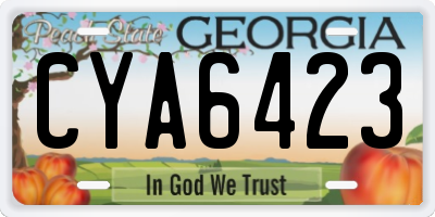GA license plate CYA6423