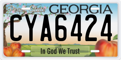 GA license plate CYA6424