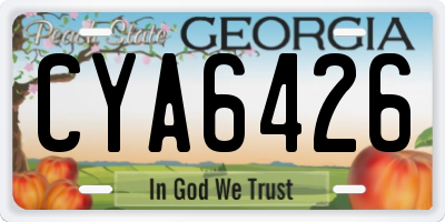 GA license plate CYA6426