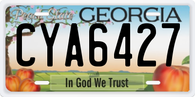 GA license plate CYA6427