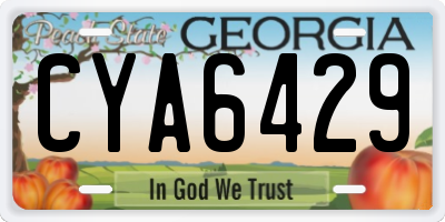 GA license plate CYA6429