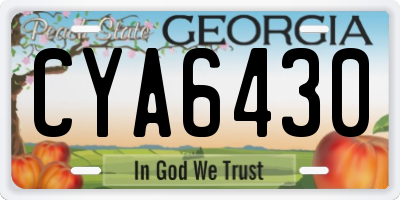 GA license plate CYA6430