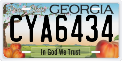 GA license plate CYA6434