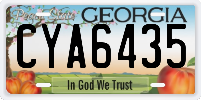 GA license plate CYA6435