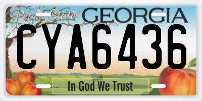 GA license plate CYA6436