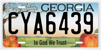 GA license plate CYA6439