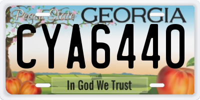 GA license plate CYA6440