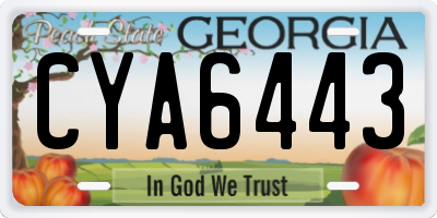 GA license plate CYA6443
