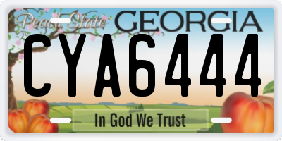 GA license plate CYA6444
