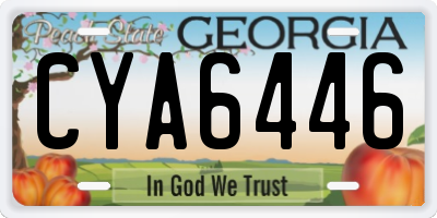 GA license plate CYA6446