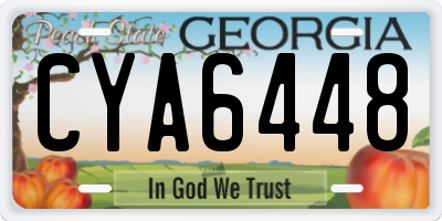 GA license plate CYA6448