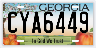 GA license plate CYA6449