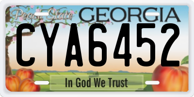GA license plate CYA6452