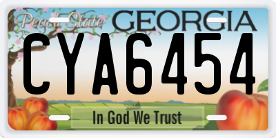GA license plate CYA6454
