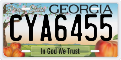 GA license plate CYA6455