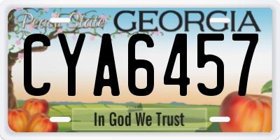 GA license plate CYA6457
