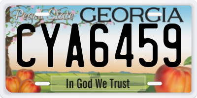 GA license plate CYA6459