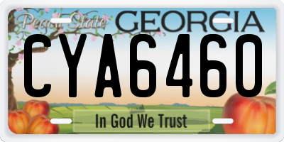 GA license plate CYA6460