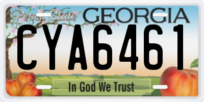 GA license plate CYA6461