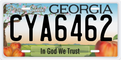 GA license plate CYA6462