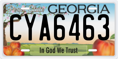 GA license plate CYA6463
