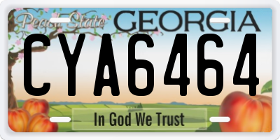 GA license plate CYA6464