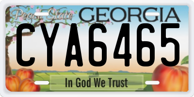 GA license plate CYA6465