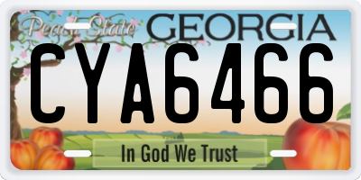 GA license plate CYA6466