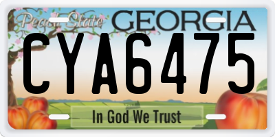 GA license plate CYA6475
