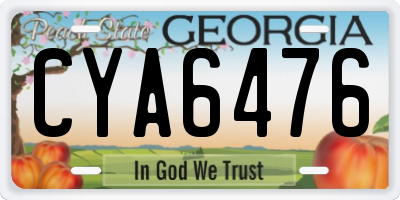 GA license plate CYA6476