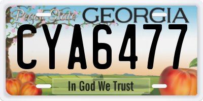 GA license plate CYA6477