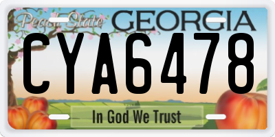 GA license plate CYA6478