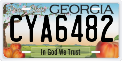 GA license plate CYA6482